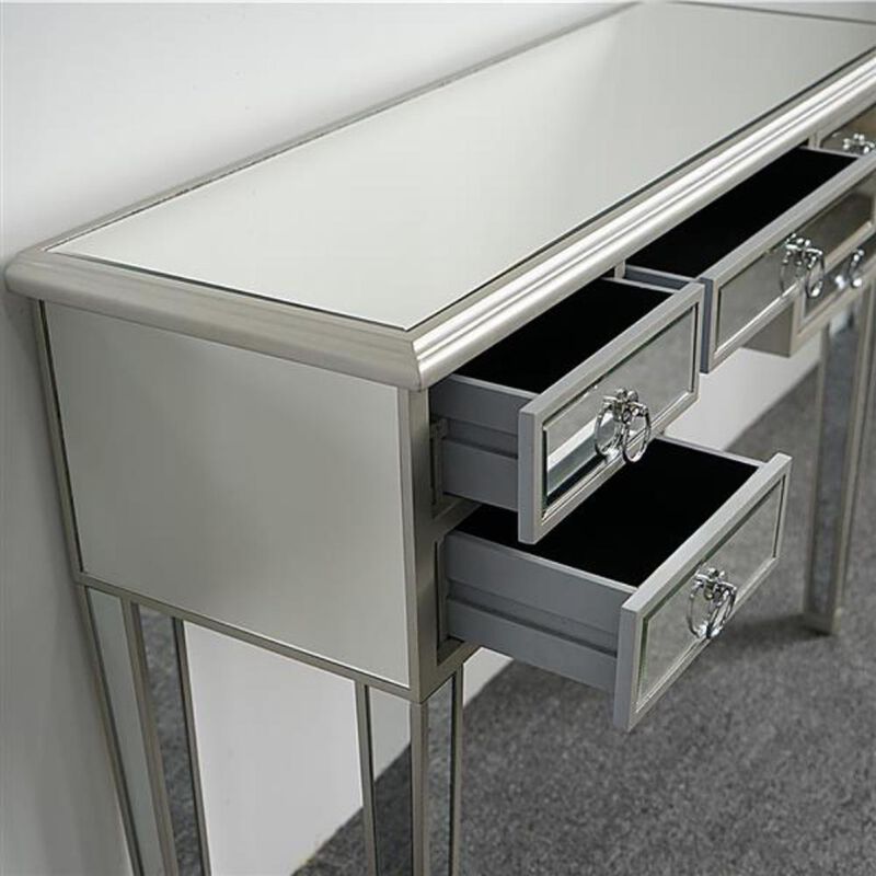 Illusions Collection Mirrored Console Table Stylish Accent for Entryway or Living Room