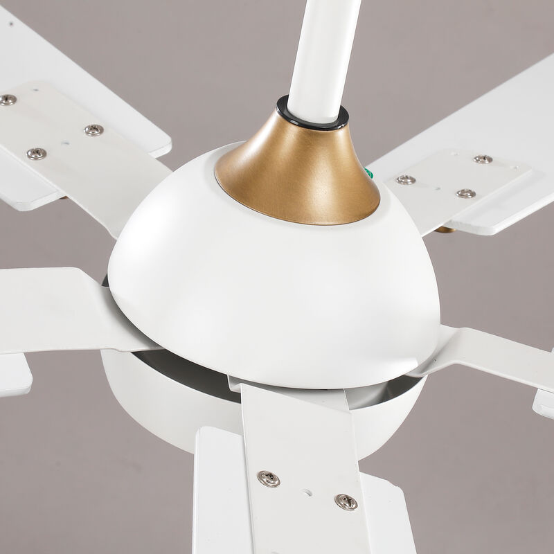 52" Modern Matte White Reversible Dimmable Smart Ceiling Fan with Light, APP Control and Remote image number 7