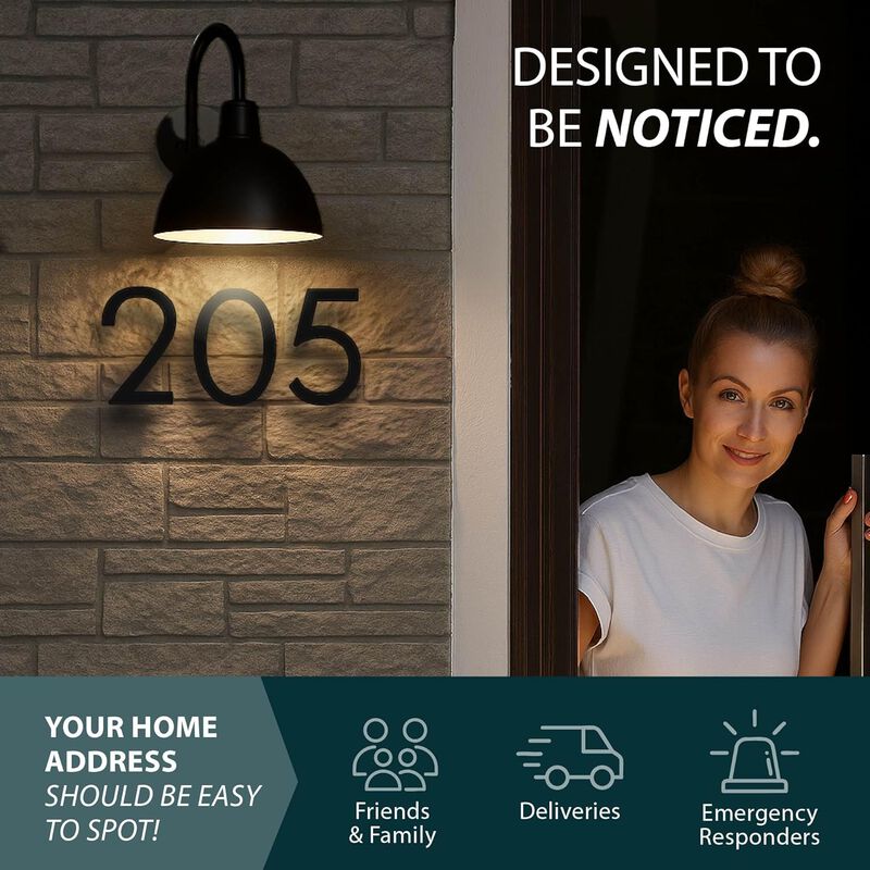 Mega Handles Outdoor House Numbers | Wall Mounted Metal Numbers for Address