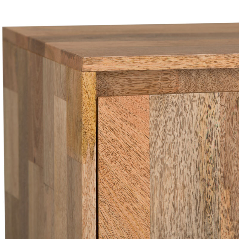 Hunter SOLID MANGO WOOD 60 inch Wide Industrial TV Media Stand in Natural For TVs up to 65 inches