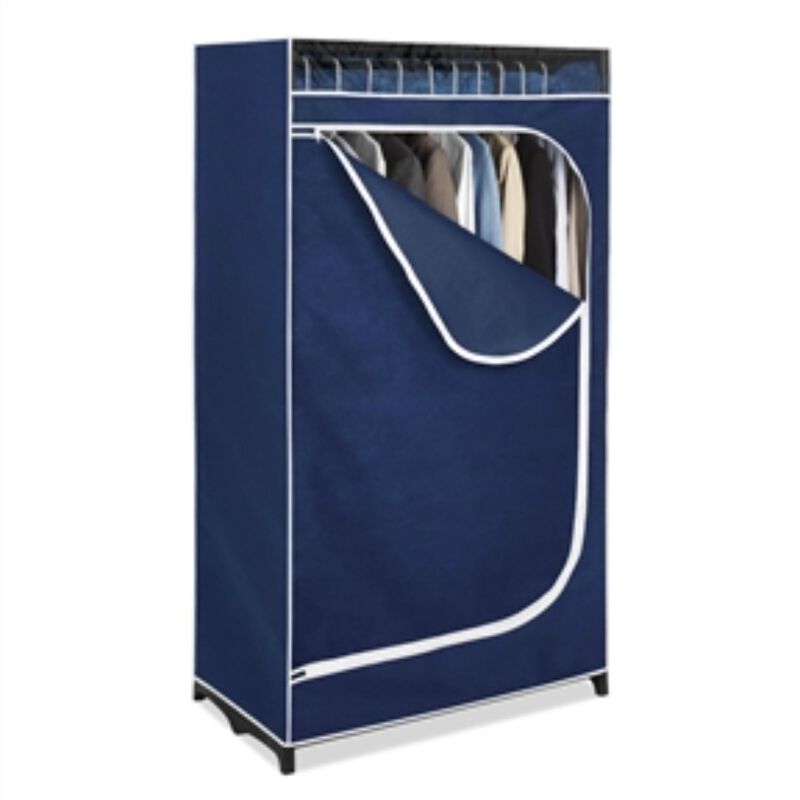 Hivvago Portable Clothes Closet Wardrobe in Blue Breathable Fabric image number 0