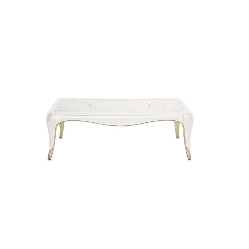 White and Wood Coffee Table &ndash; Rectangular Table for Living Room D&eacute;cor image number 4