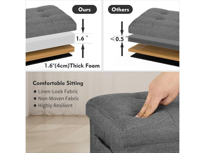Foot Rest Stool with Thicker Foam Padded Seat