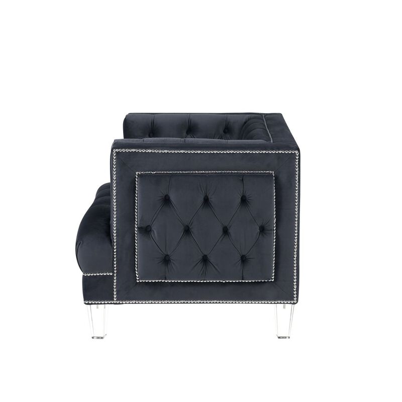Ansario Chair, Charcoal Velvet