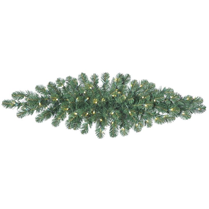 Vickerman 48" Oregon Fir Artificial Christmas Swag, Warm White Single Mold LED Wide Angle Lights - Faux Fir Christmas Garland - Indoor Seasonal Home Decor