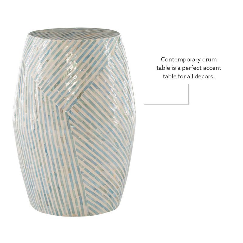 Linon Prianna Mosaic Capiz  Drum Table image number 6