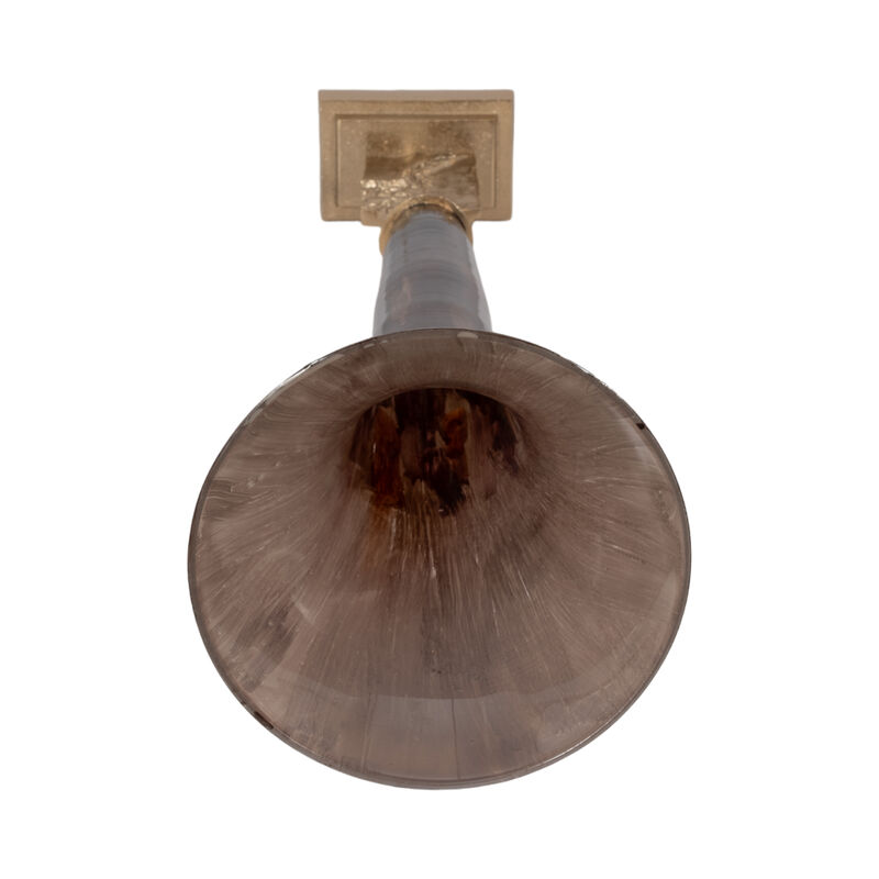 Glass, 31" Trumpet Vase, Bronze image number 4