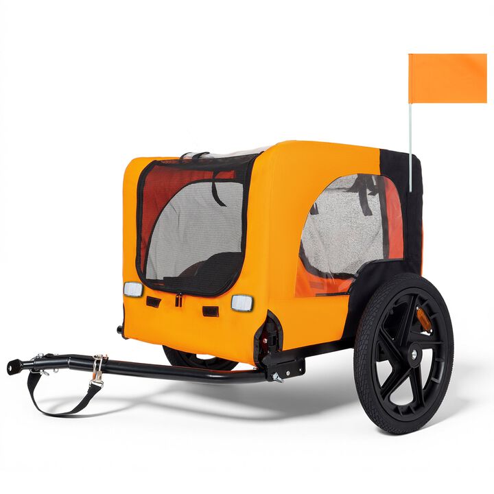 66LB Capacity Heavy-Duty Foldable Pet Bike Trailer with 16" All-Terrain Wheels & Universal Hitch