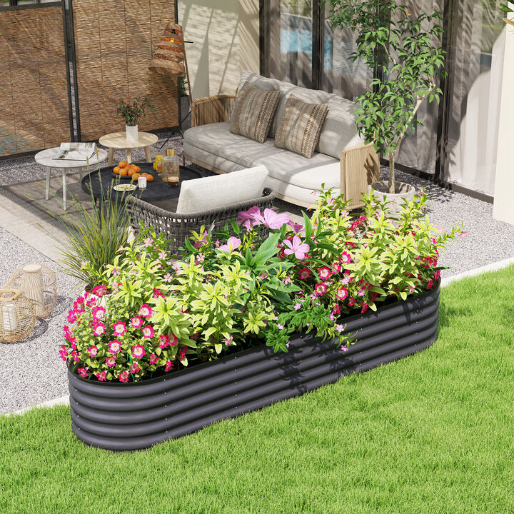 Hivvago Raised Metal Garden Bed with Safety Edges