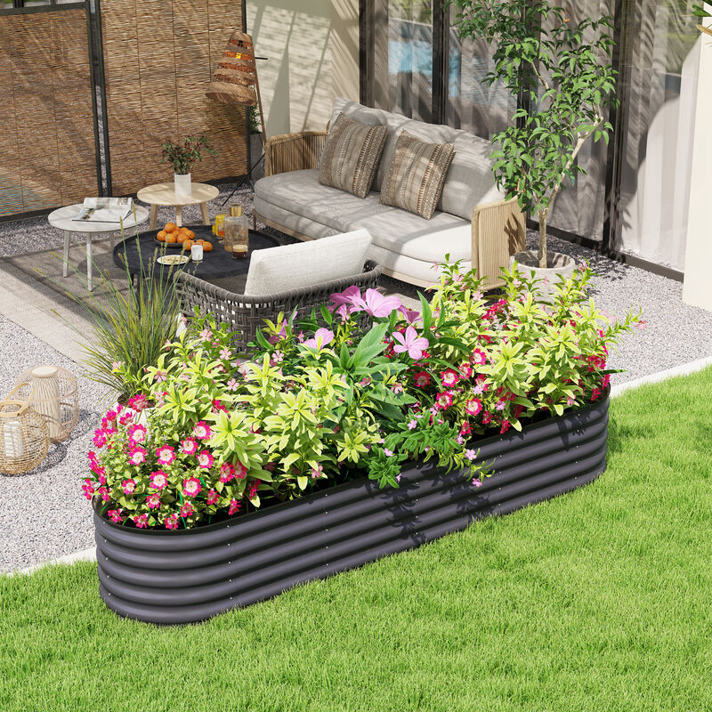 Hivvago Raised Metal Garden Bed with Safety Edges image number 1