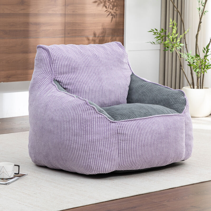 GOODSILO Ergonomic Corduroy Bean Bag Sofa Chair with Armrests for Comfortable Lounging and Relaxation in Any Living Space image number 5