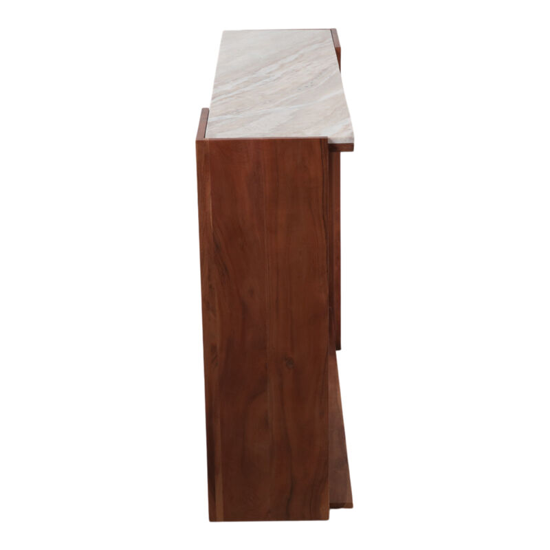 42x31" Modern Marble Top Console Table,ivory/brown image number 3