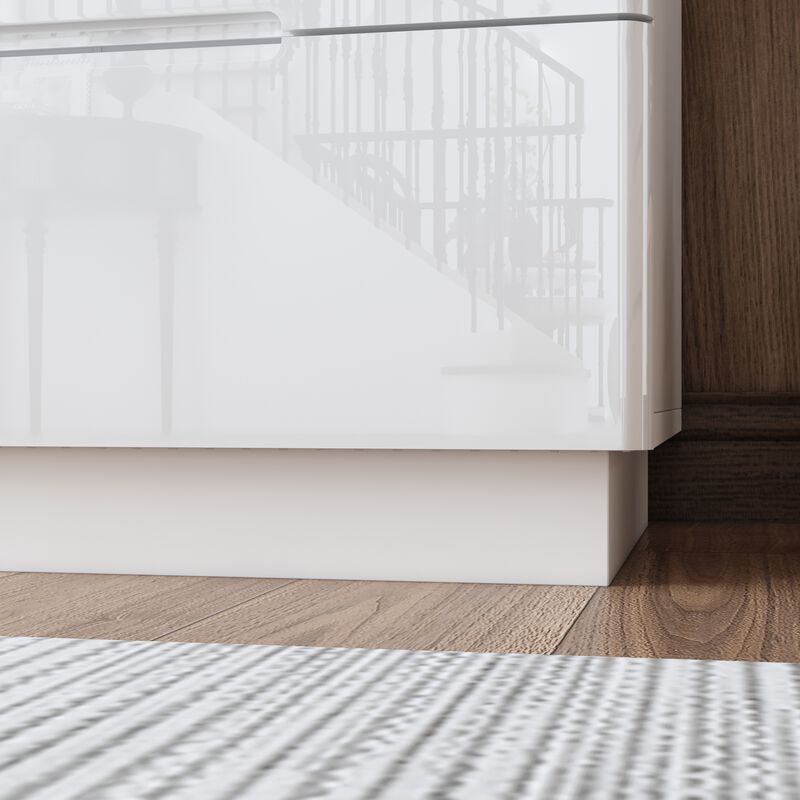 High Gloss White Wood 8-Drawer Chest of Drawers Storage Organizer With LED Lights (63 in. W x 30.9 in. H x 15.7 in. D)