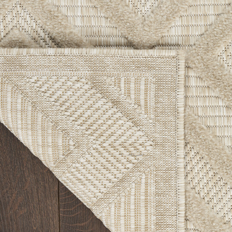 HomeRoots 4' X 6' Cream And Beige Geometric Indoor Outdoor Area Rug image number 4