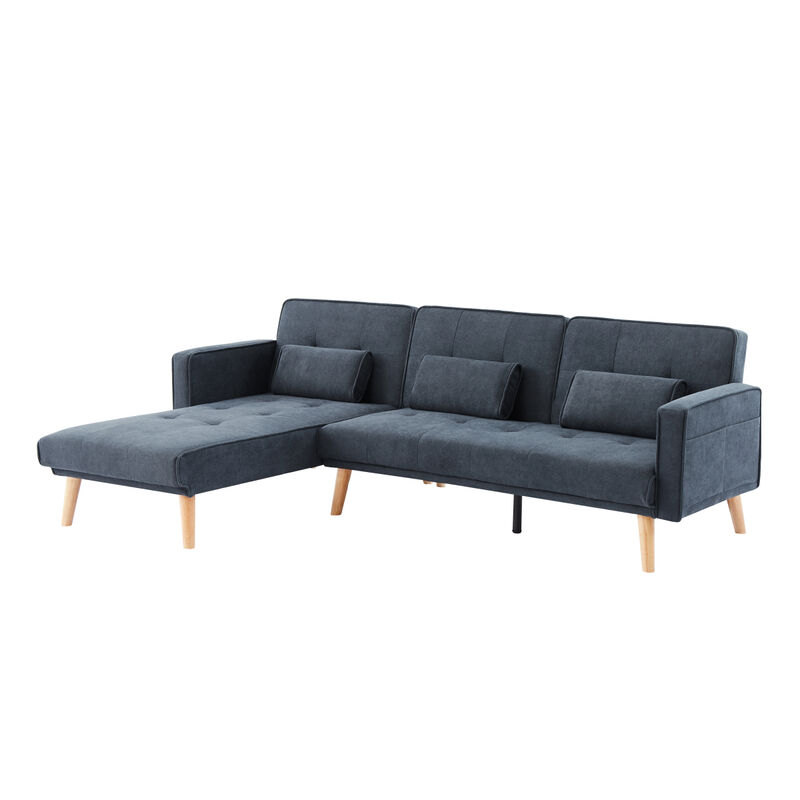 Convertible Sectional Sofa sleeper, Left Facing L-shaped Sofa Couch For Living Room