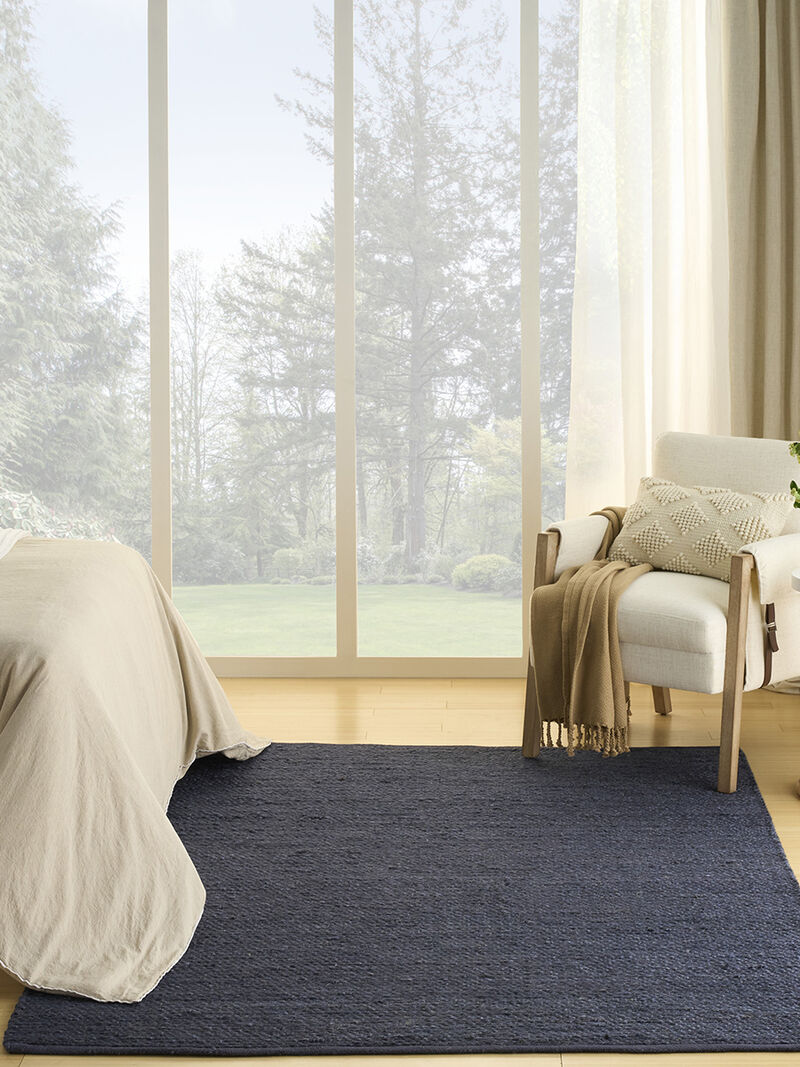 Natural Jute NJT01 Navy 5' x 7' Rug