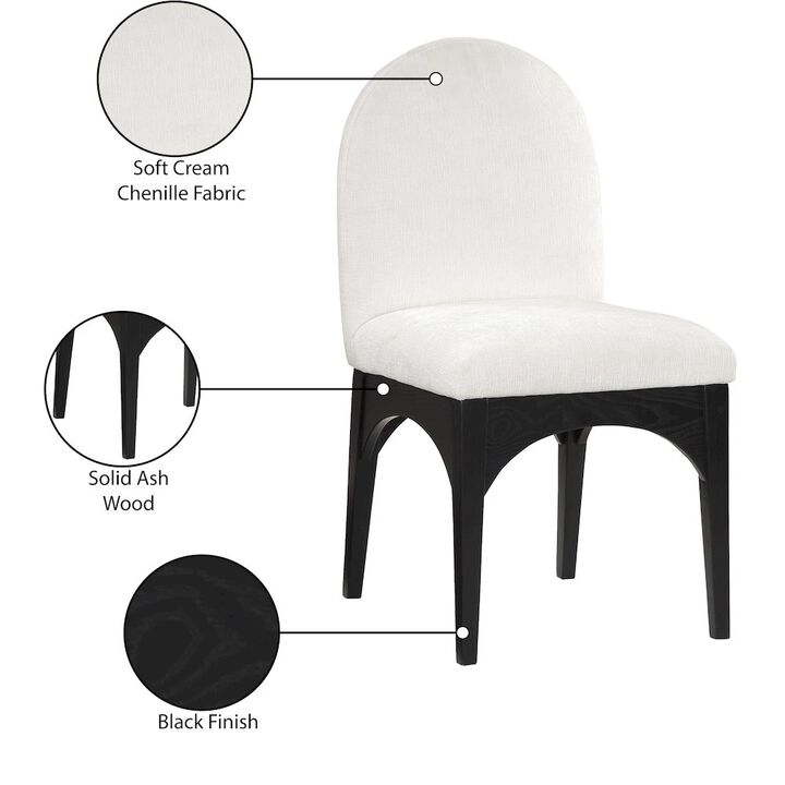 Meridian Furniture Waldorf Cream Chenille Fabric Dining Chair