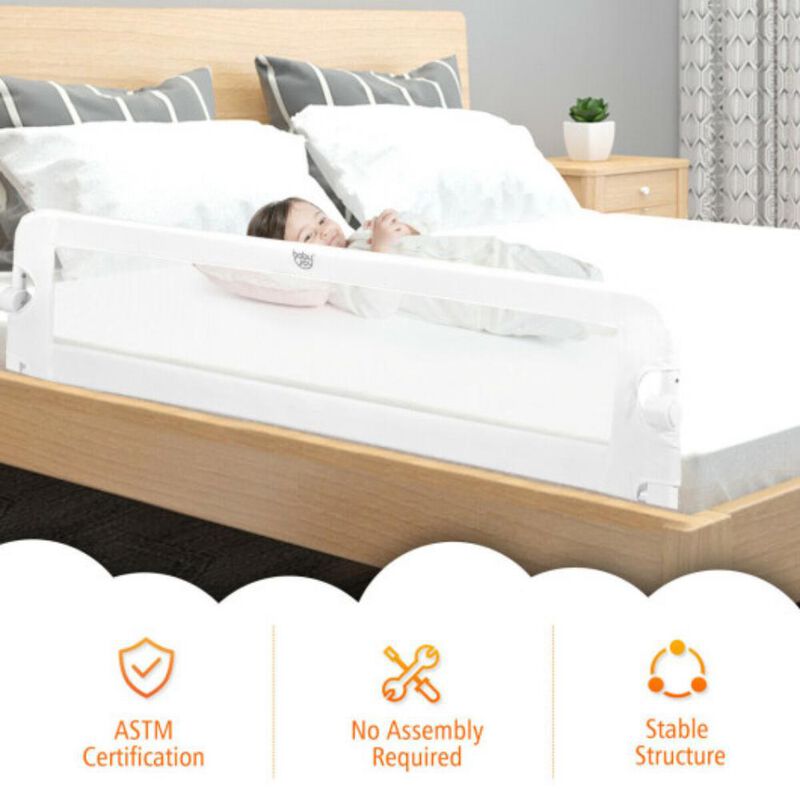 Extra Long Bed Safety Rail Guard for Children & Toddlers with Secure Stability
