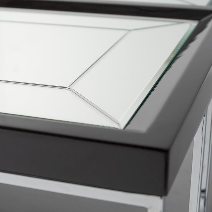 Michael Amini Carmela Cocktail Table - Glossy  Charcoal Sand