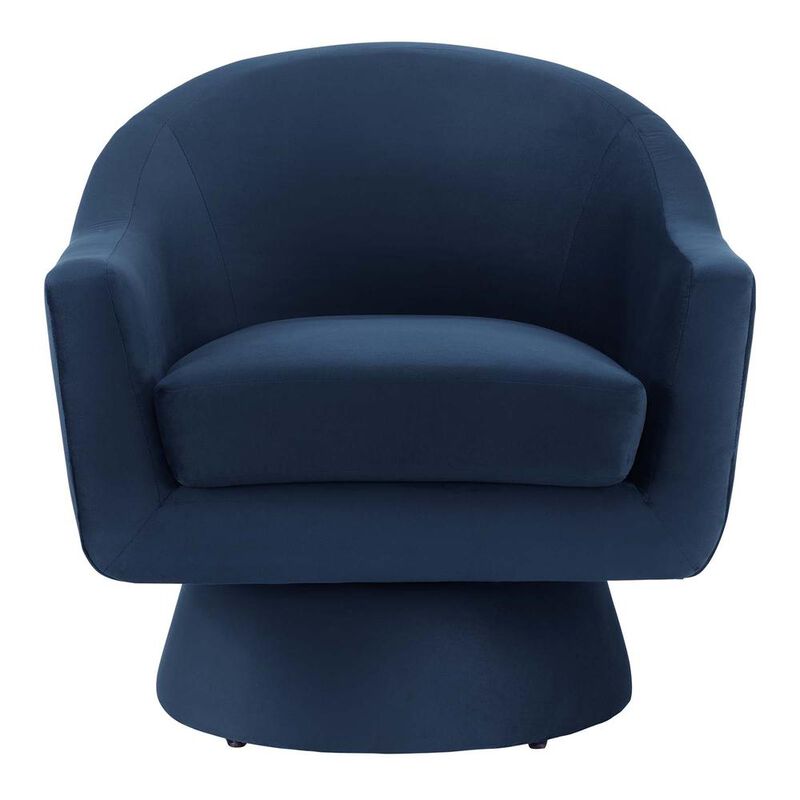 Astral Performance Velvet Fabric and Wood Swivel Chair image number 3