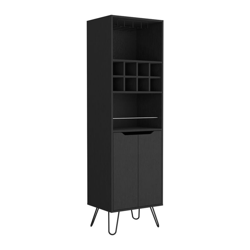 H Bar Cabinet Silhill, Living Room, Black
