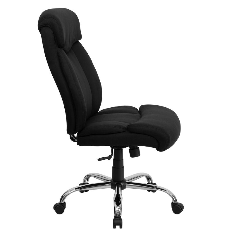 HERCULES Series Big & Tall 400 lb. Rated Black Fabric Executive Ergonomic Office Chair and Chrome Base image number 7
