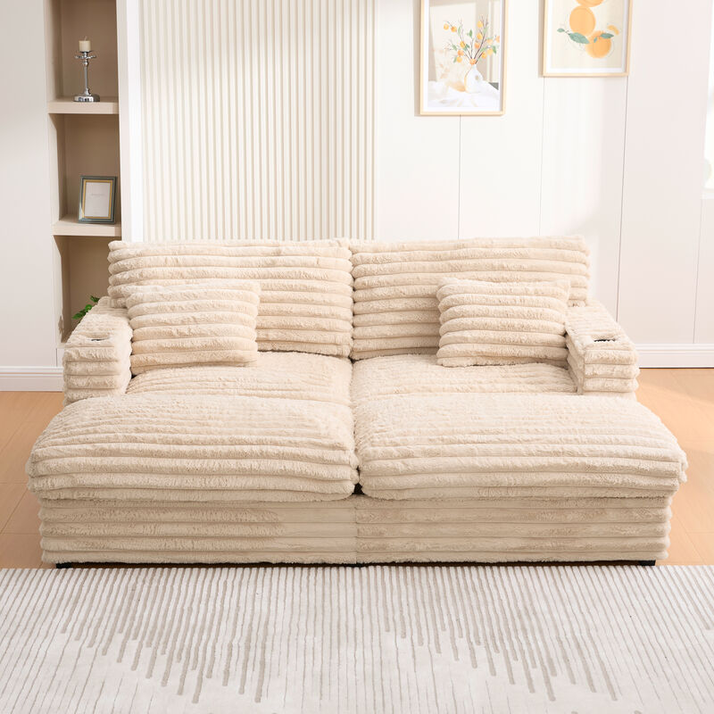 Oversized Chaise Sofa Loveseats image number 1