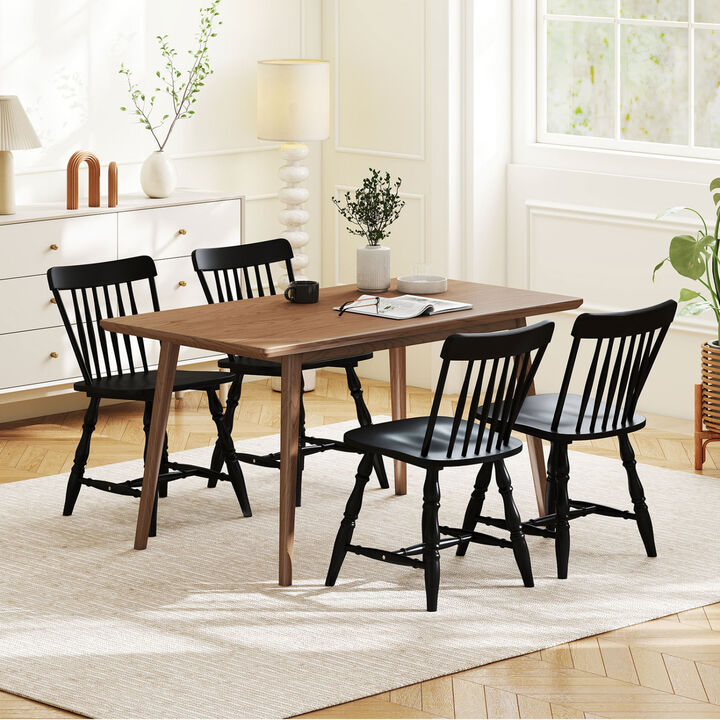 Windsor Dining Chairs Set of 4 with Curved SpindSet of 4 Windsor Dining Chairs with Curved Spindle Backrestsle Back-Natural