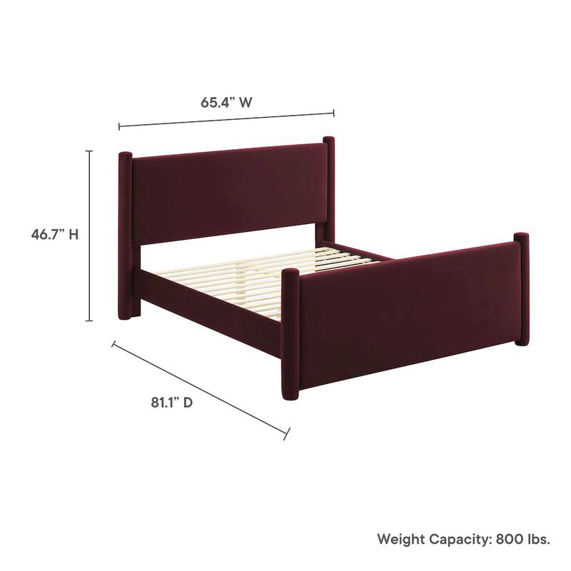 Rael Performance Velvet Full Platform Bed image number 2