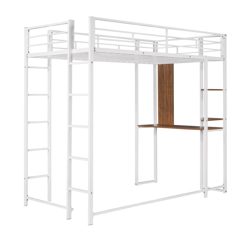 Merax Loft Bed Frame with 2 Built-in Ladders