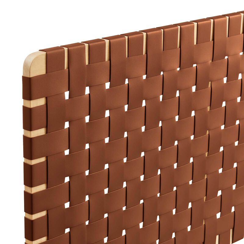 Sparta Weave Wall-Mount Vegan Leather Queen Headboard image number 5