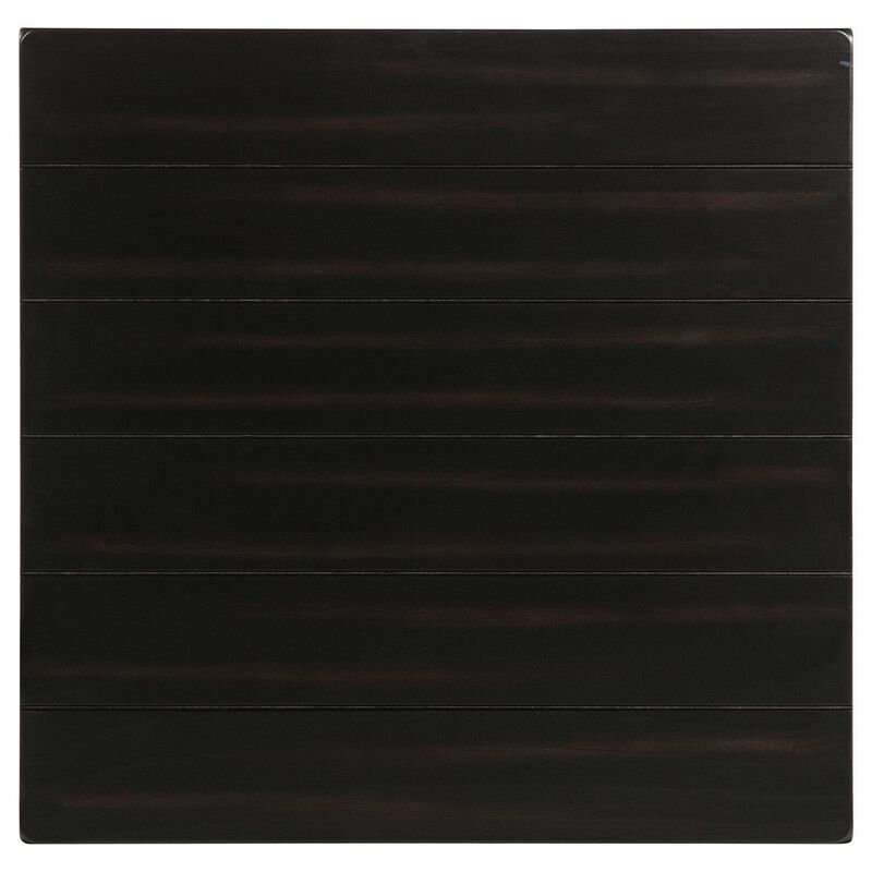 Ayne Side End Table, 1 Bottom Shelf, Black Wood Frame, Square 20 Inch