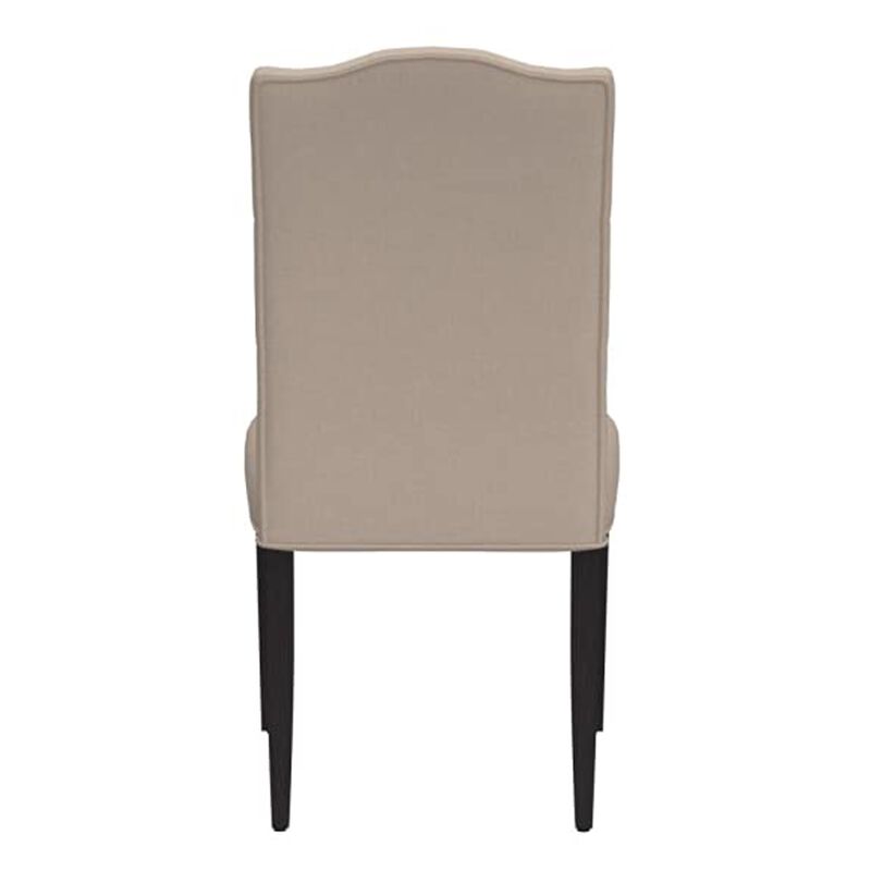 26 Inch Wide Linen Dining Side Chair, Set of 2, Beige-Benzara