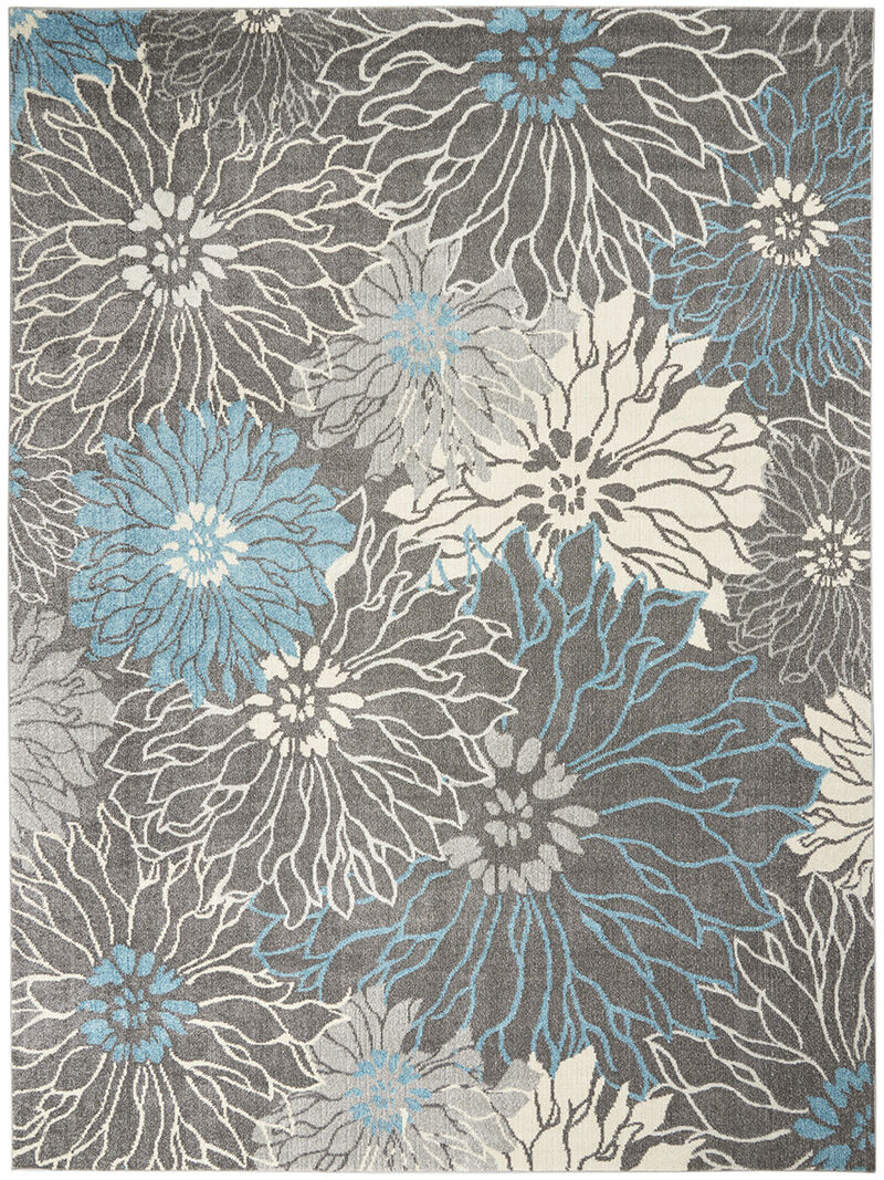 Passion PSN17 Chracoal/Blue 9' x 12' Rug