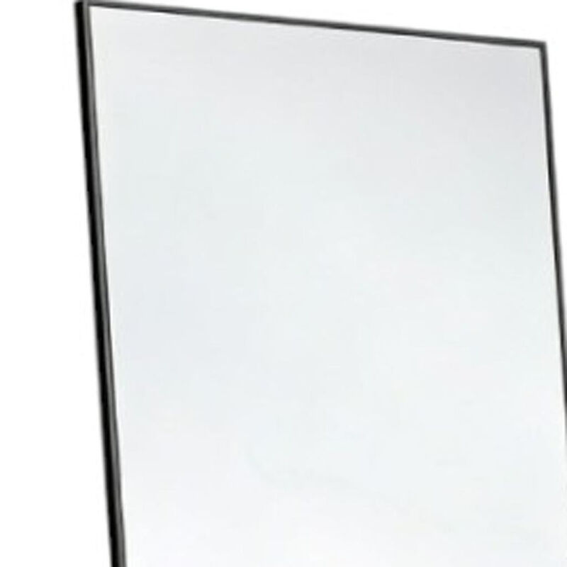 HomeRoots 55" Black Aluminum Wall Mount Leaning Or Freestanding Framed Full Length Mirror image number 2