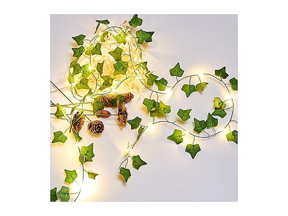 2 Pack 7 Ft Vines Fairy Lights Battery Operated 40 Leds Artificial Garland Plant