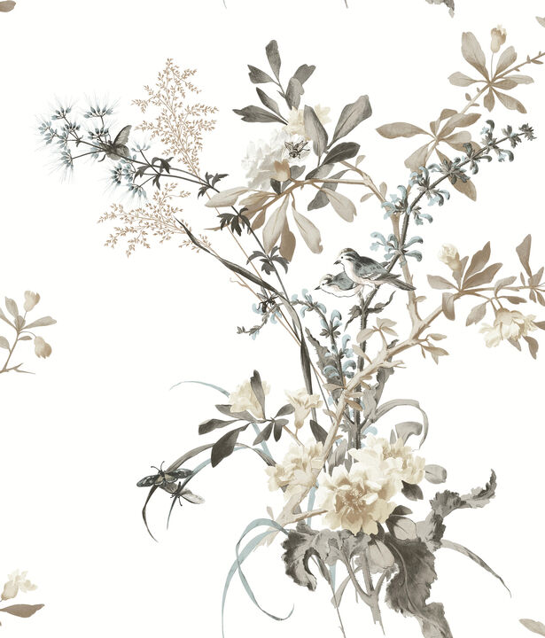 Wild Flowers Neutral Peel & Stick Wallpaper (Set of 2)