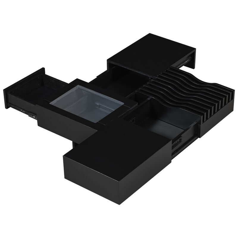 Merax Mid Century Modern Coffee Table with 3 Drawers