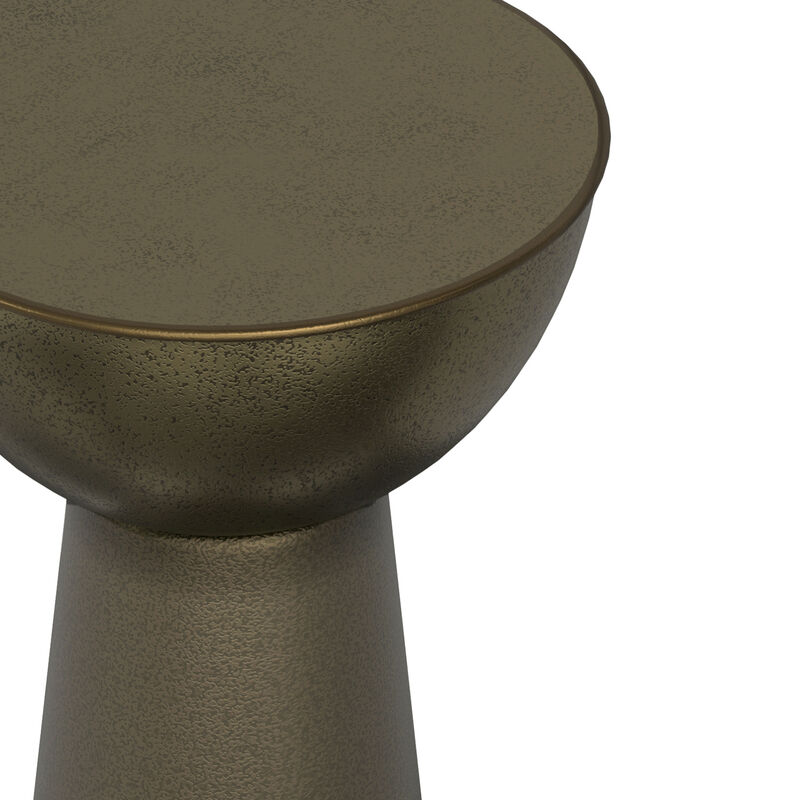 Surrey Contemporary Modern 12 inch Wide Metal Side Table in Antique Gold, Fully Assembled