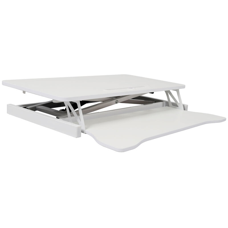 GOODSILO Ergonomic Adjustable Height Standing Desk Converter with Keyboard Tray for Home Office Workstations and Computer Monitors image number 3
