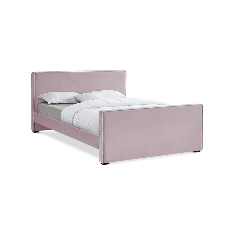 Meridian Furniture Dillard Pink Velvet Full Bed
