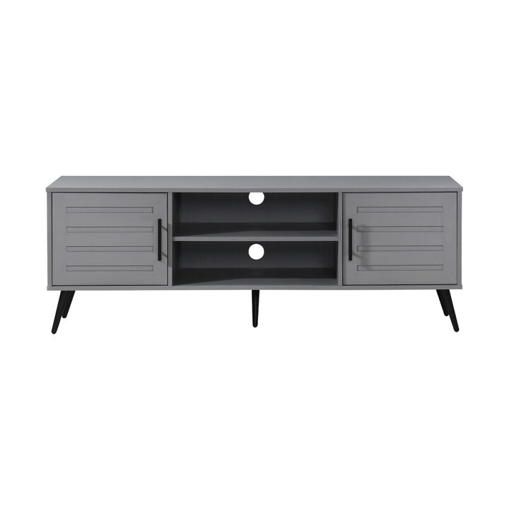 59 in. Wood TV Stand with 2 Storage Cabinets Fits TV's up to 65 in.