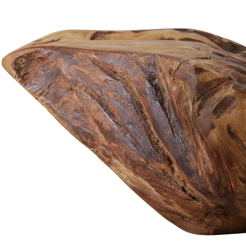 30x11" Teak Wood Bowl, Natural image number 4
