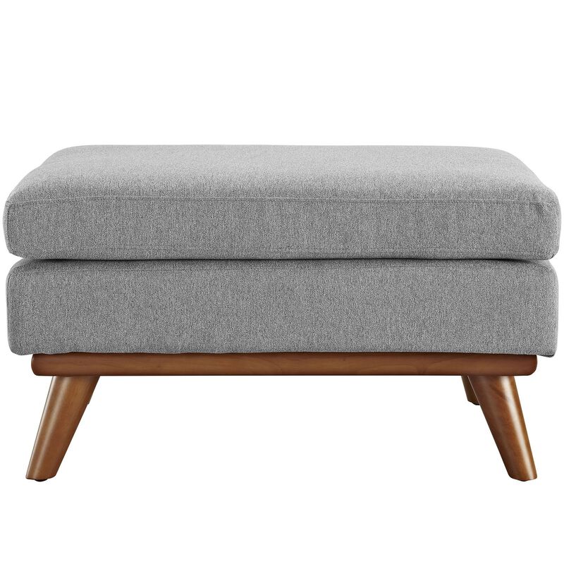 Modway Engage Mid-Century Modern Upholstered Fabric Ottoman in Expectation Gray image number 3