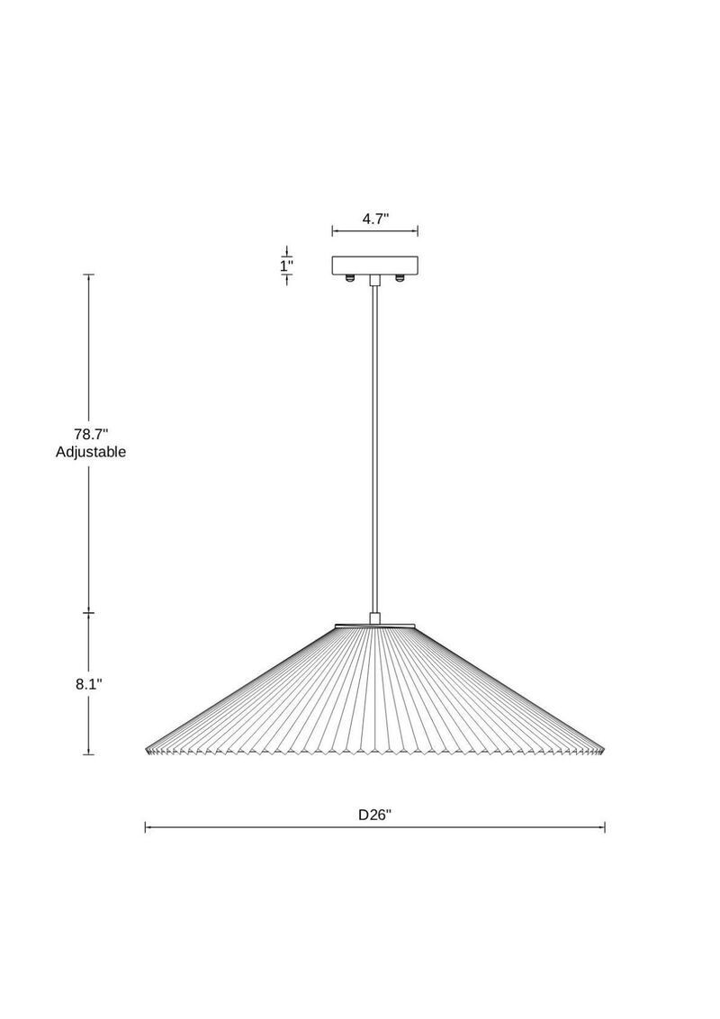 Beacon Lighting Amore Large 1-Light Pendant Light with Pleated Linen Shade Modern Ceiling Pendant image number 4