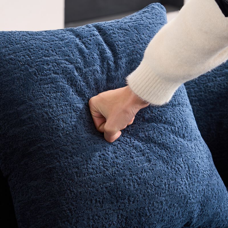 TATEUS Curved Chenille 30D Sponge Loveseat