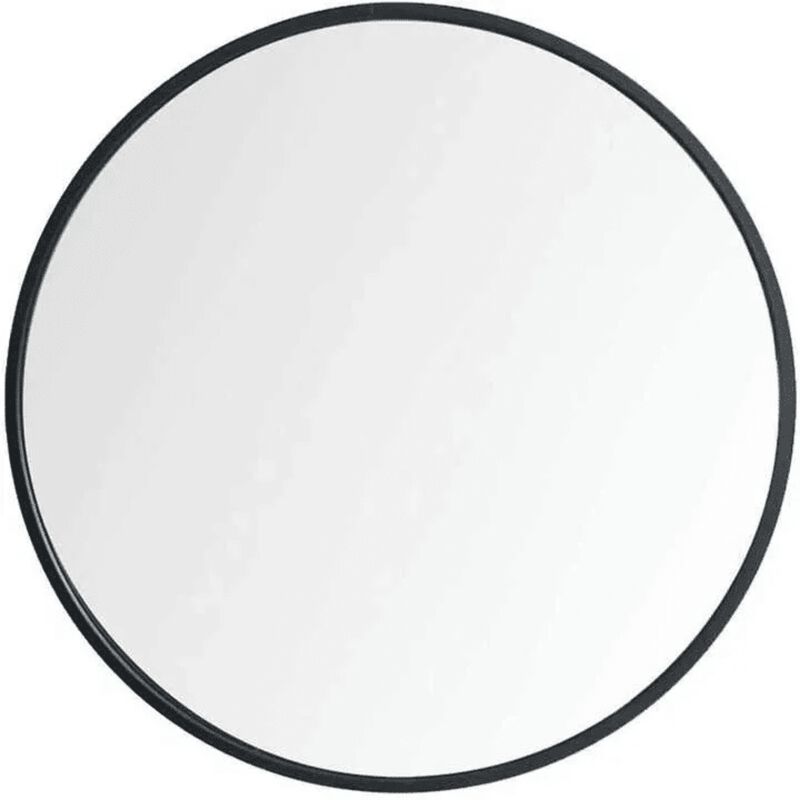 24" Round Vanity Mirror, Aluminum Framed Bathroom Wall Mirror for Bedroom, Black
