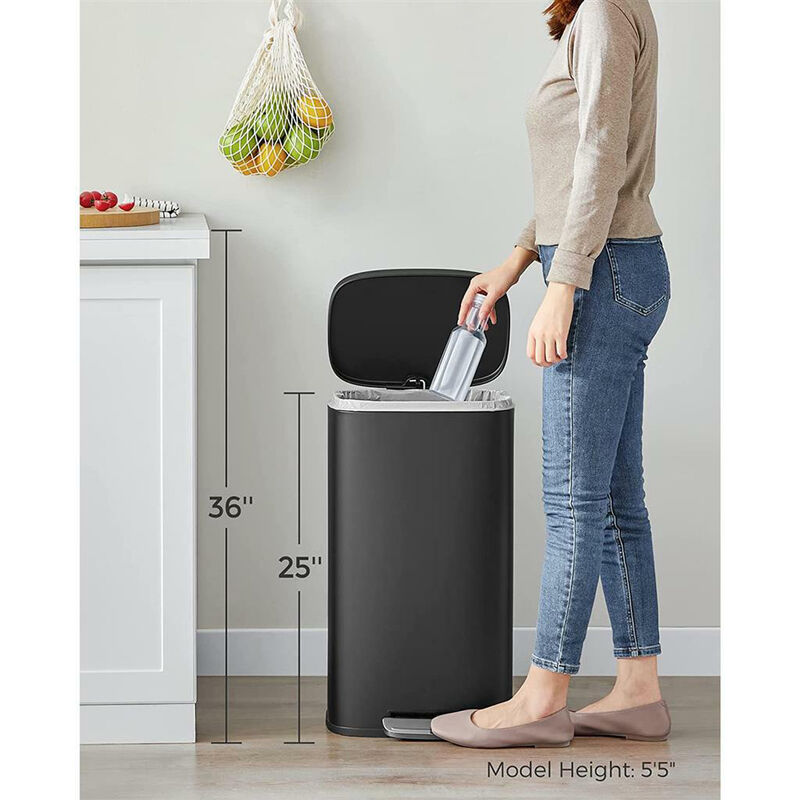 8 Gallon Step-On Trash Can – Waste Bin with Inner Bucket, Ideal for Kitchen, Pantry, or Breakroom