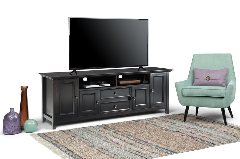 Amherst 72 inch Wide Solid Wood Transitional TV Stand in Hickory Brown image number 3