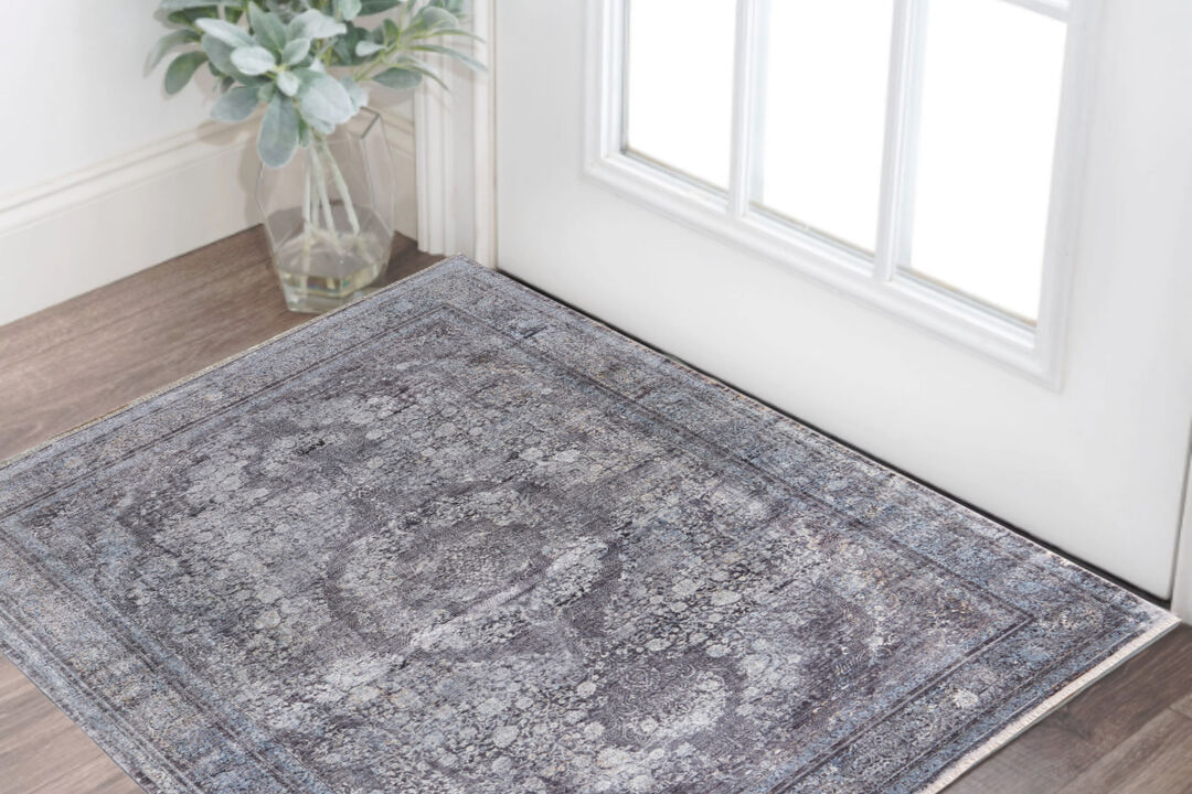 HomeRoots Oriental Power Loom Worn Faded Area Rug